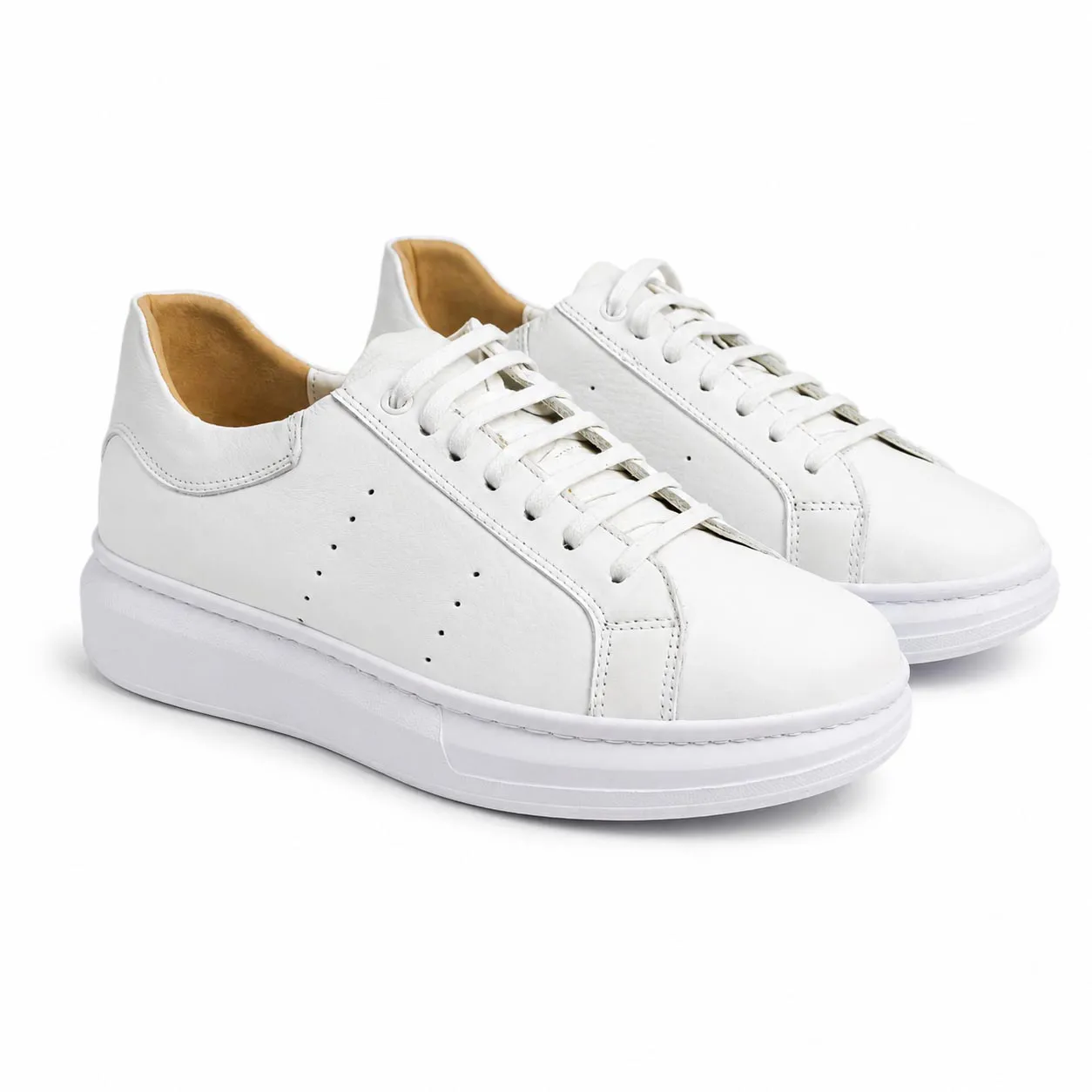 Basket pour homme 348 blanc cuir miniature